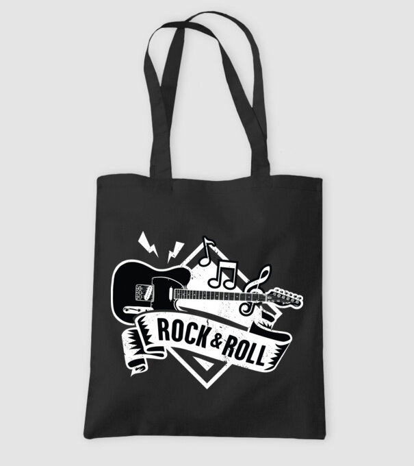 Rock & Roll chitară model negru pe tricou