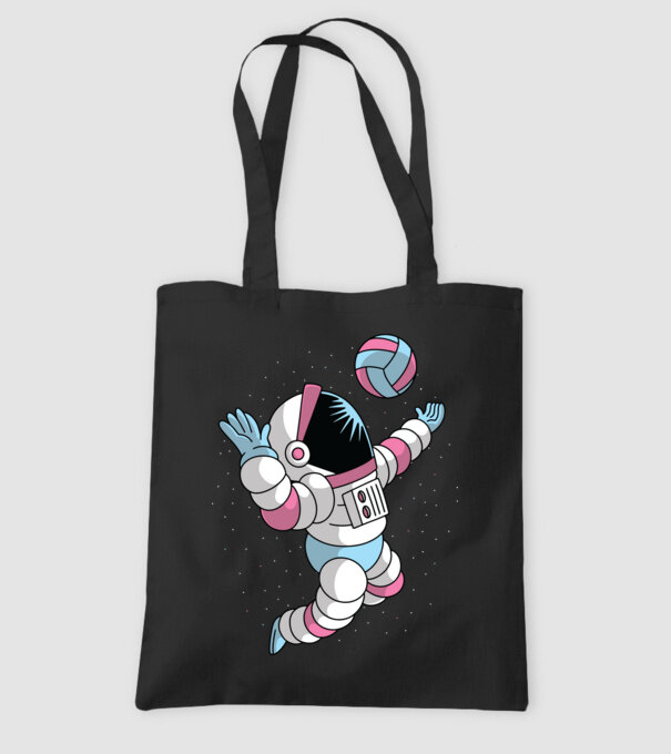 Astronaut voleibalist model negru pe tricou
