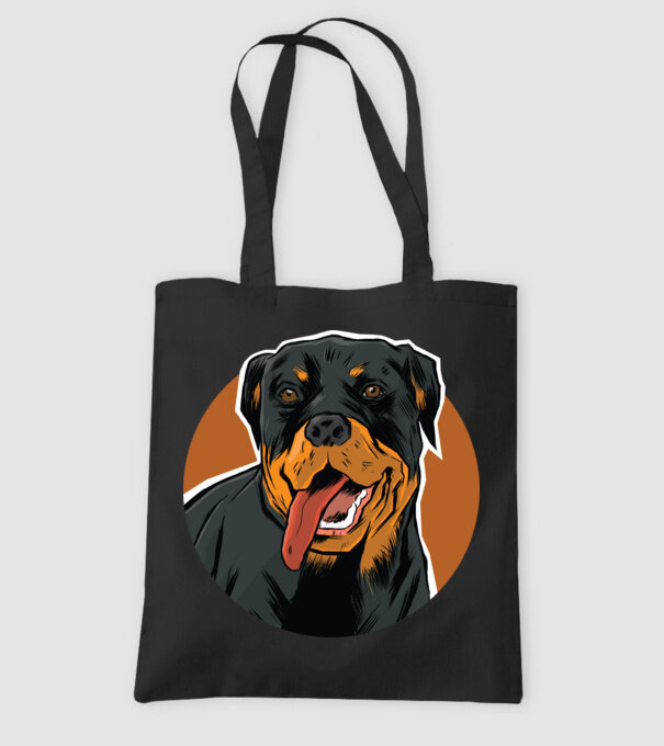Tricou cu Câine Rottweiler model negru pe tricou