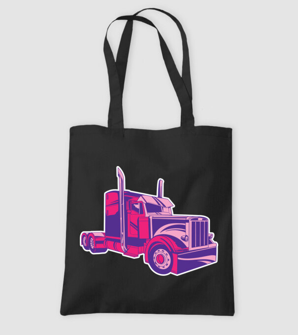 Camion roz model negru pe tricou