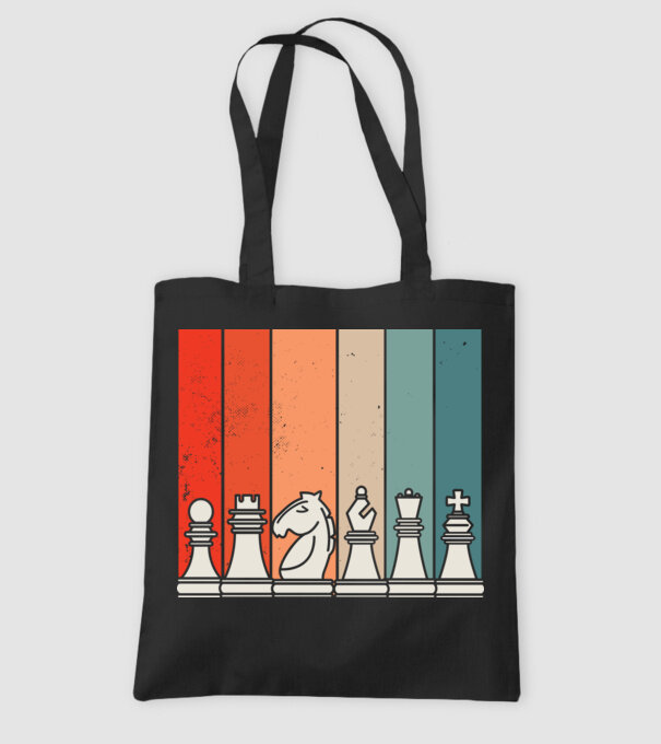 Șah Retro model negru pe tricou