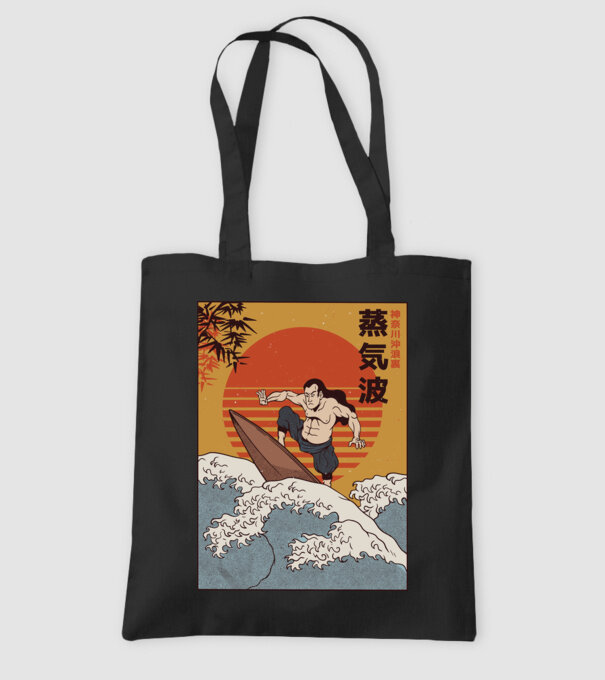 Samurai Surf model negru pe tricou
