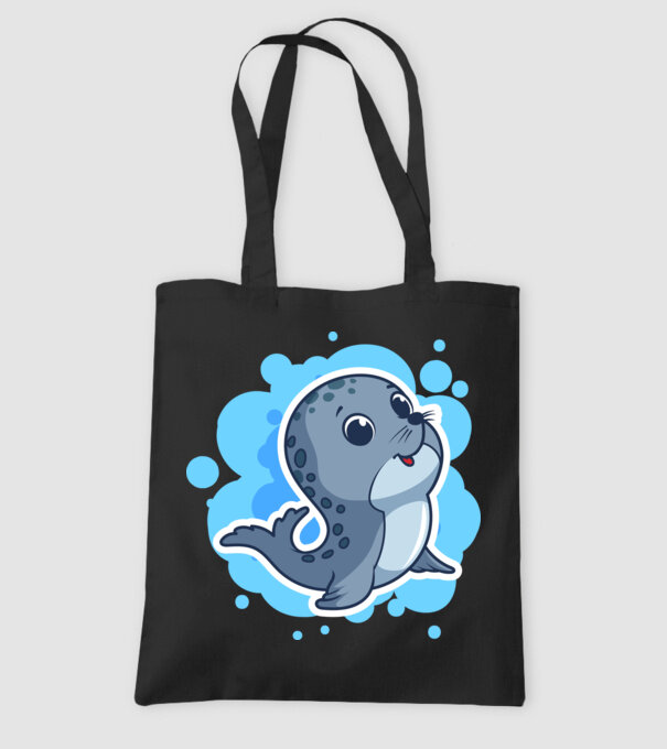 Sea Lion - Focă drăguță model negru pe tricou