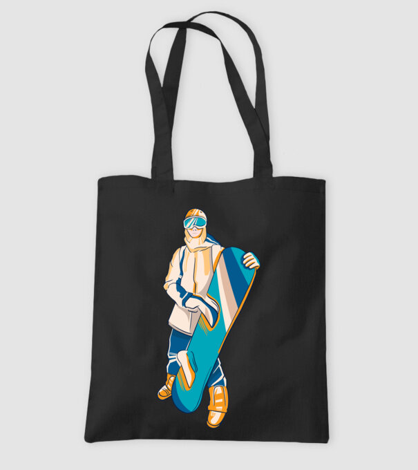 Snowboarder model negru pe tricou