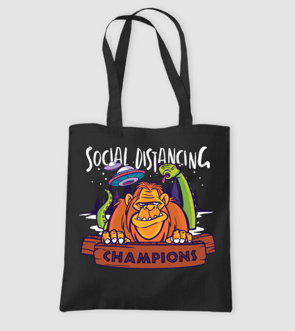 Campioni Social Distancing model negru pe tricou