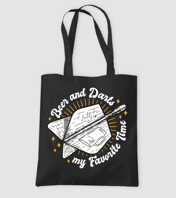 Bere și darts model negru pe tricou