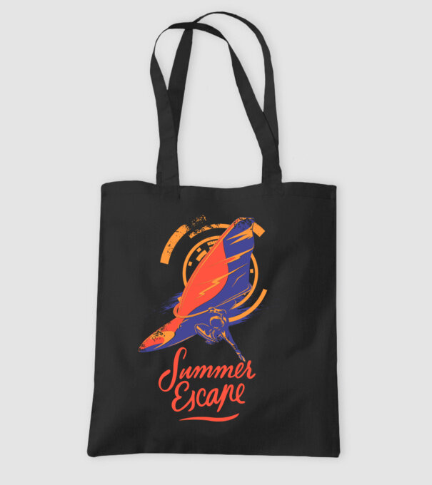 Summer escape Surf model negru pe tricou