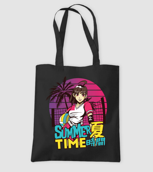 Summer Girl Anime Fată Manga model negru pe tricou