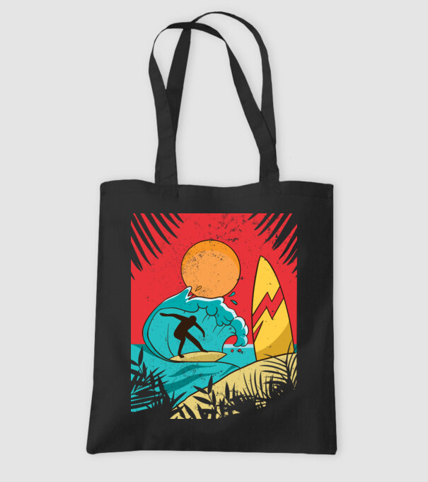 Afiș Surf model negru pe tricou
