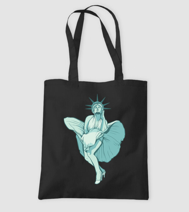 Statuia Libertății rușinos model negru pe tricou