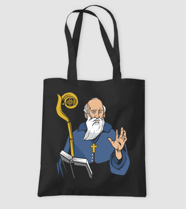 Sfântul Benedict model negru pe tricou