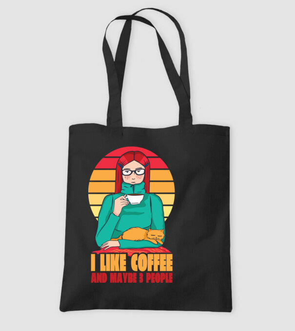 Iubesc Cafeaua și încă până la maxim 3 persoane model negru pe tricou