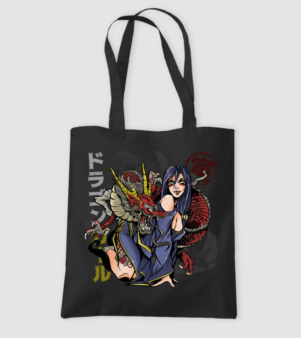 Dragon sexy Anime model negru pe tricou