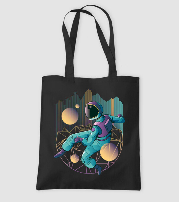 Techno Astronaut tricou astronaut model negru pe tricou