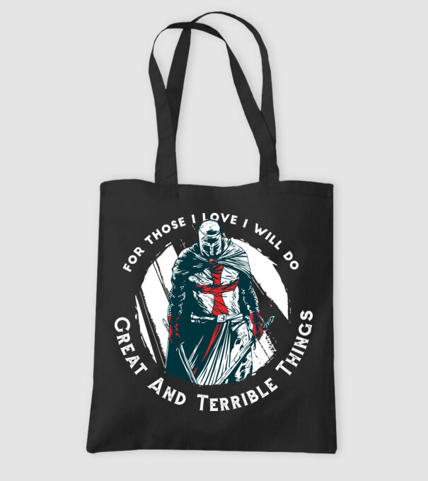Cavaler Templier model negru pe tricou