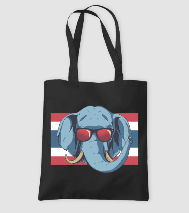 Thailanda Elefant tricou model negru pe tricou