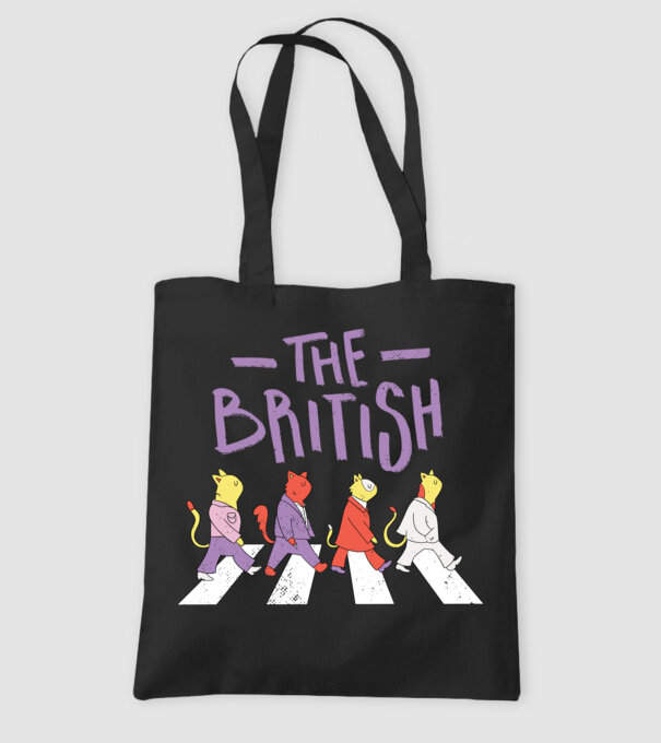 The British Pisicuțe model negru pe tricou