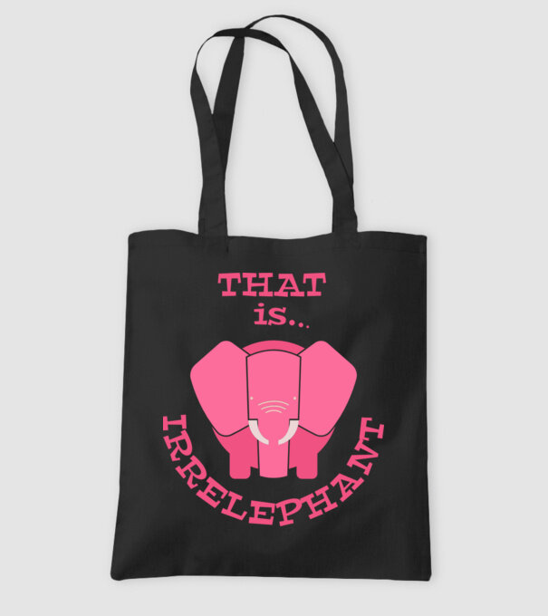 This is irrelephant model negru pe tricou