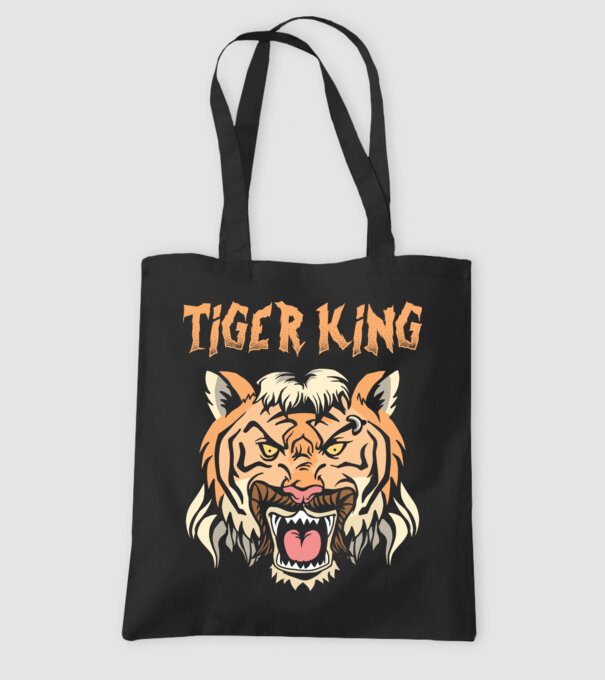 Tiger King model negru pe tricou