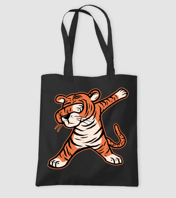 Tigru DAB model negru pe tricou