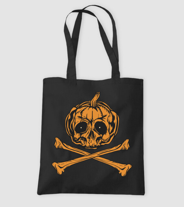 Dovleac craniu Halloween model negru pe tricou