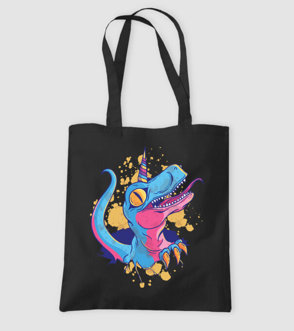 Unicornsaurus - Dinozaur Unicorn model negru pe tricou