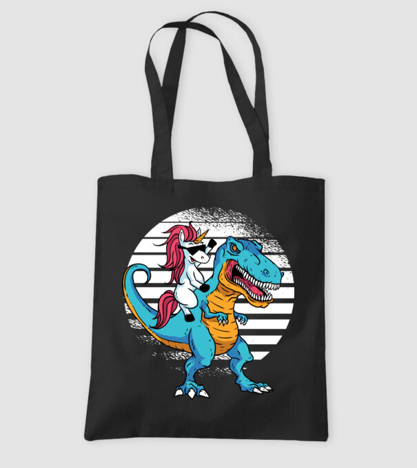 Unicorn cu dinozaur tricou amuzant model negru pe tricou