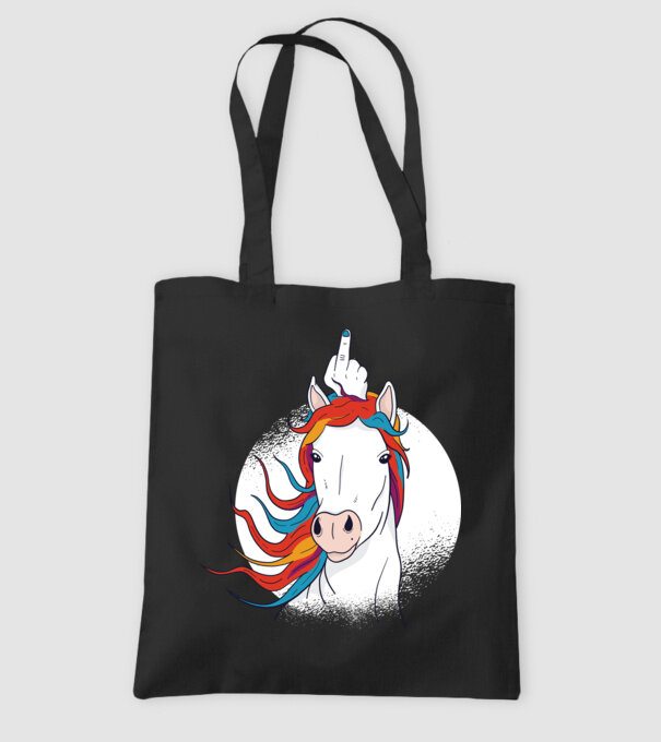 Unicorn Fuck Off model negru pe tricou