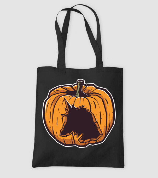 Dovleac de Halloween Unicorn model negru pe tricou