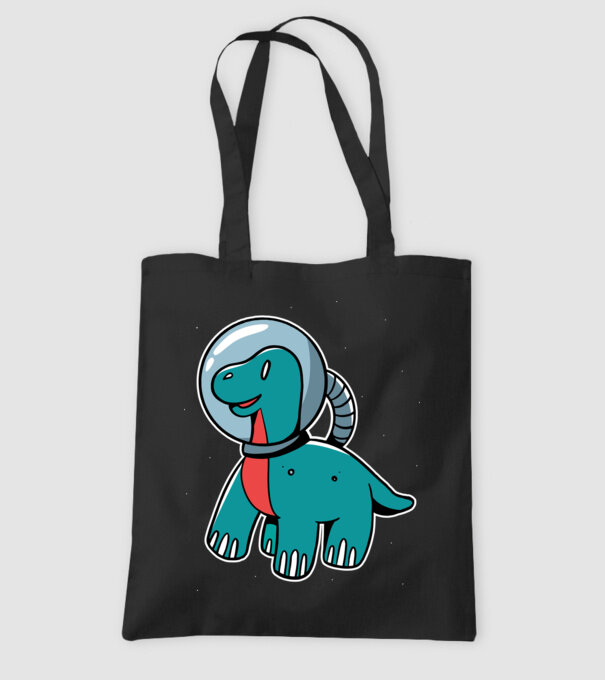Dinozaur Astronaut model negru pe tricou