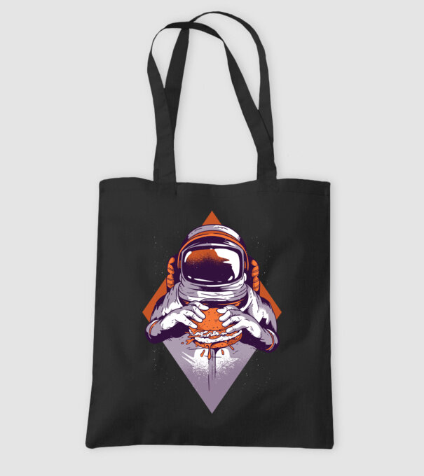 Hamburger Astronaut model negru pe tricou