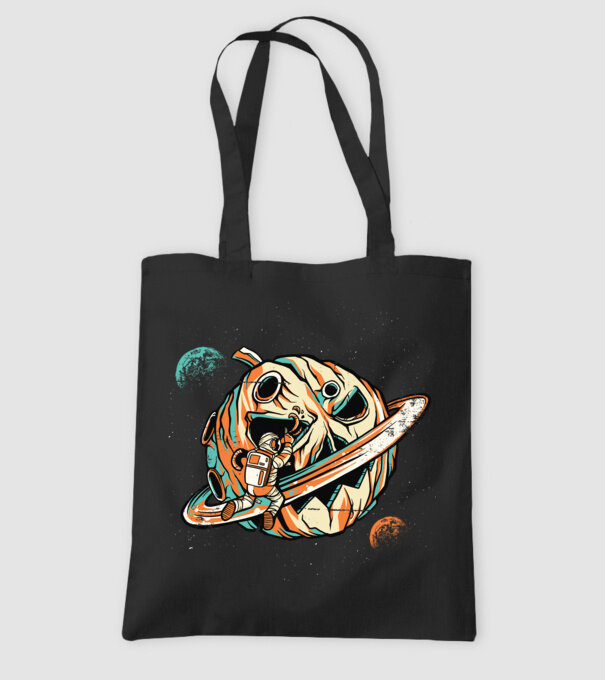 Astronaut cap de dovleac de Halloween model negru pe tricou