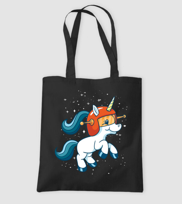 Unicorn Astronaut model negru pe tricou