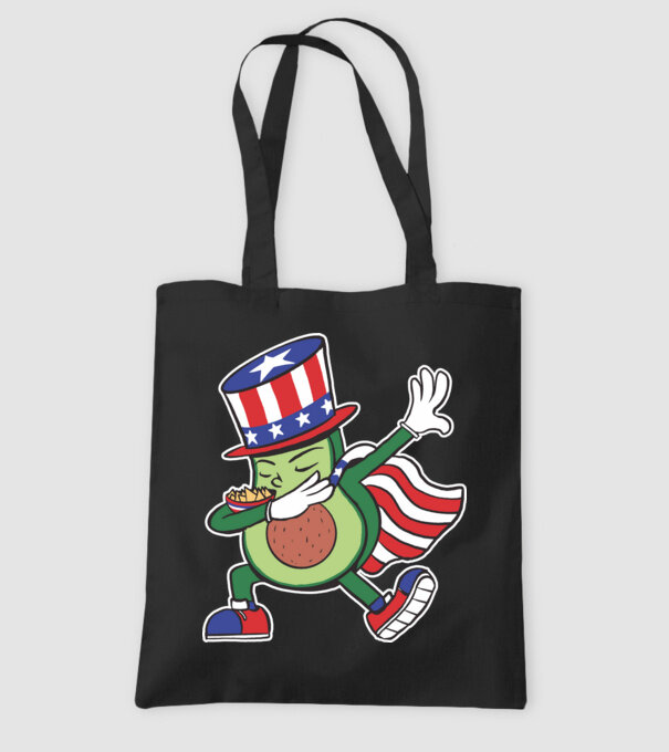 SUA Avocado DAB model negru pe tricou