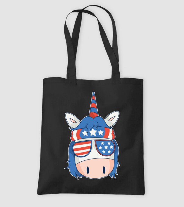 SUA unicorn model negru pe tricou