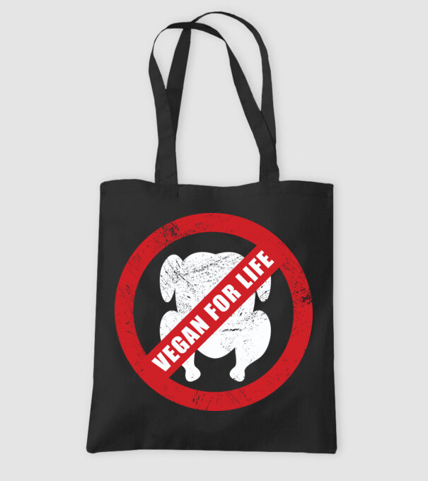Vegan pe viață model negru pe tricou