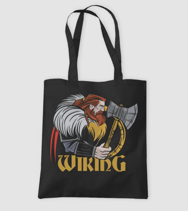 Viking model negru pe tricou