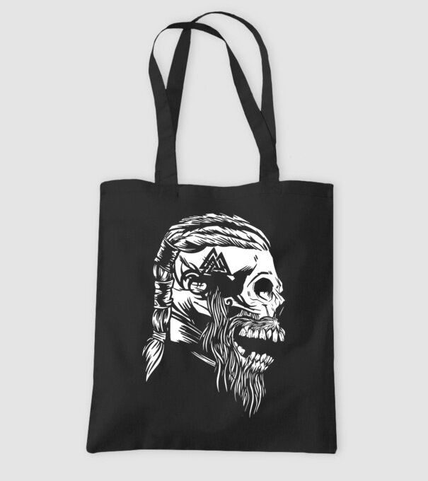 Craniu Viking model negru pe tricou