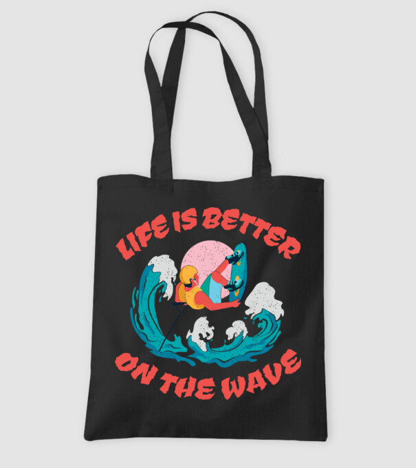 Wakeboard - Life is better on the wave model negru pe tricou