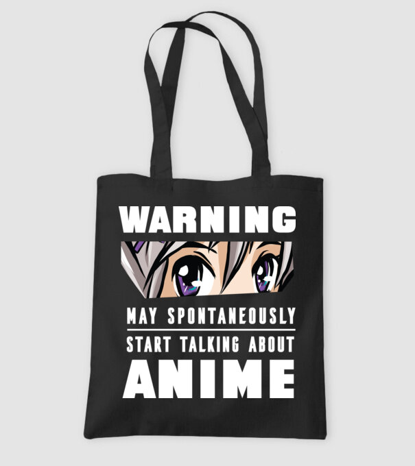Warning may spontaneously start talking about ANIME model negru pe tricou