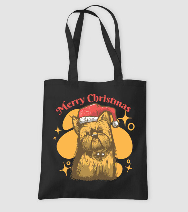 Crăciun Yorkie model negru pe tricou