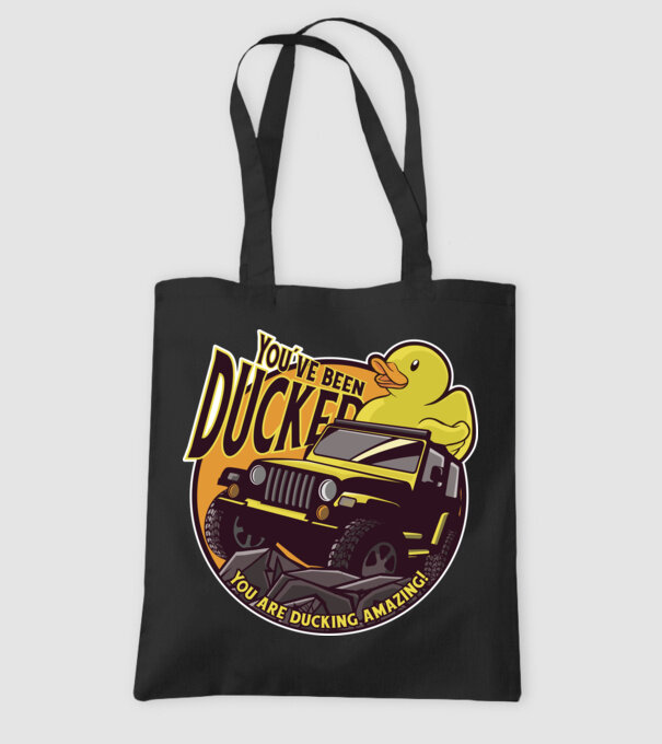 'You''ve been ducked - Off road SUV' model negru pe tricou