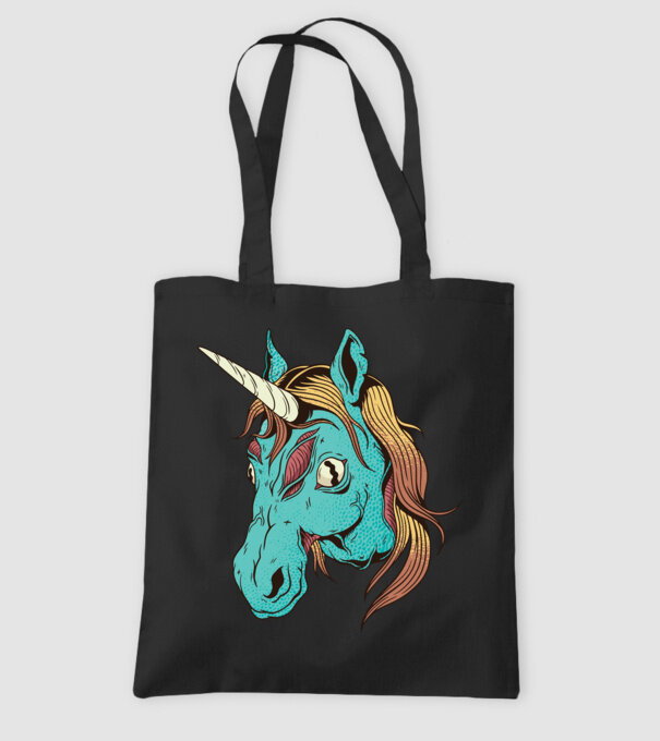Unicorn Zombie model negru pe tricou