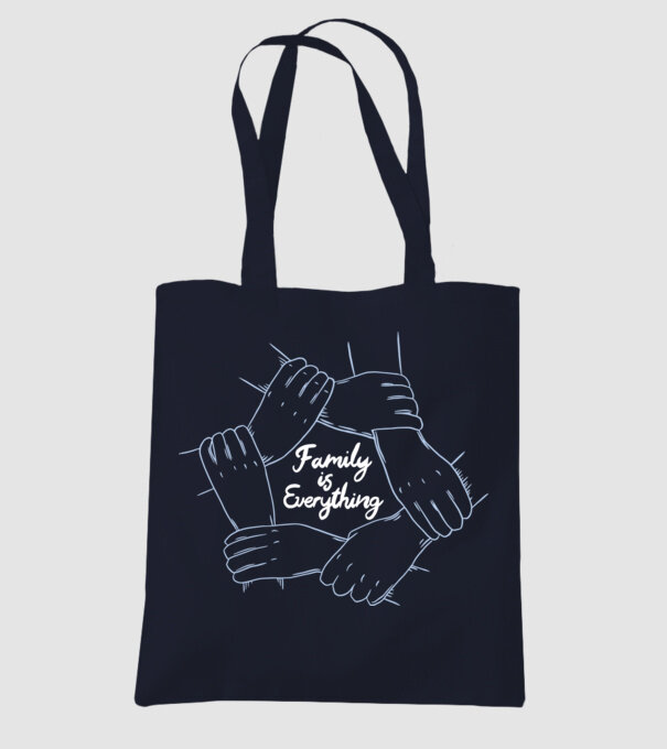 Familia este totul model albastru închis pe tricou