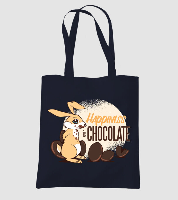 Fericirea este ciocolata model albastru închis pe tricou