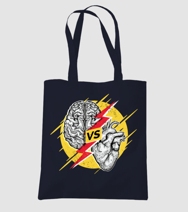 Creier vs. Inimă - Rațiune contra inimă model albastru închis pe tricou