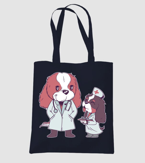 Veterinar câini model albastru închis pe tricou