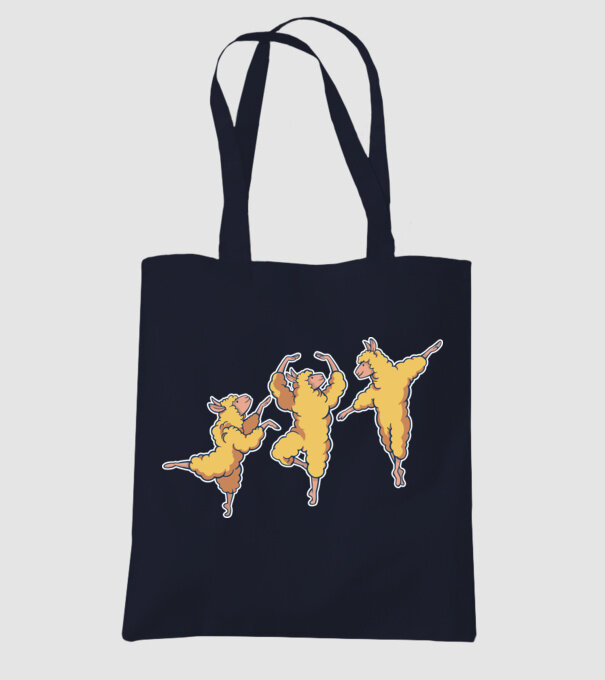 Alpaca Dansatoare model albastru închis pe tricou