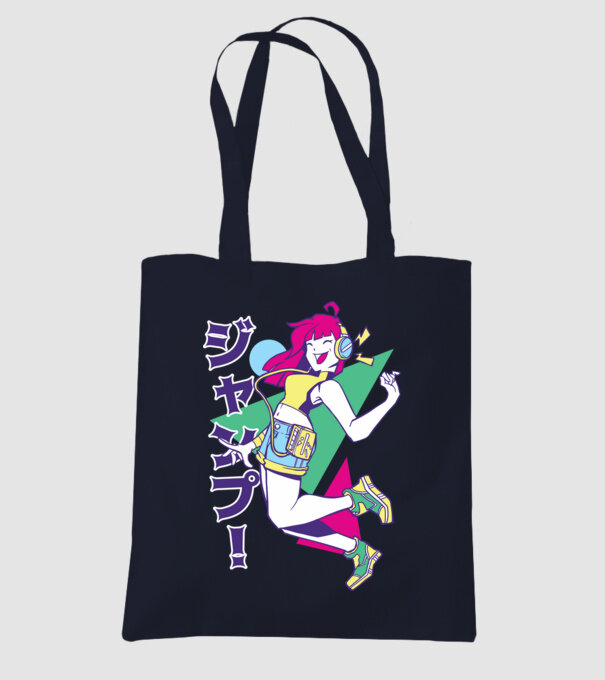 Anime fată retro model albastru închis pe tricou
