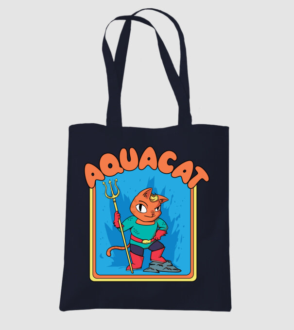 Aquacat model albastru închis pe tricou